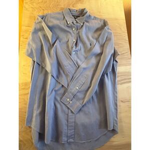 Ralph Lauren Mens XL Gray Striped Long Sleeve Dress Shirt Button Up